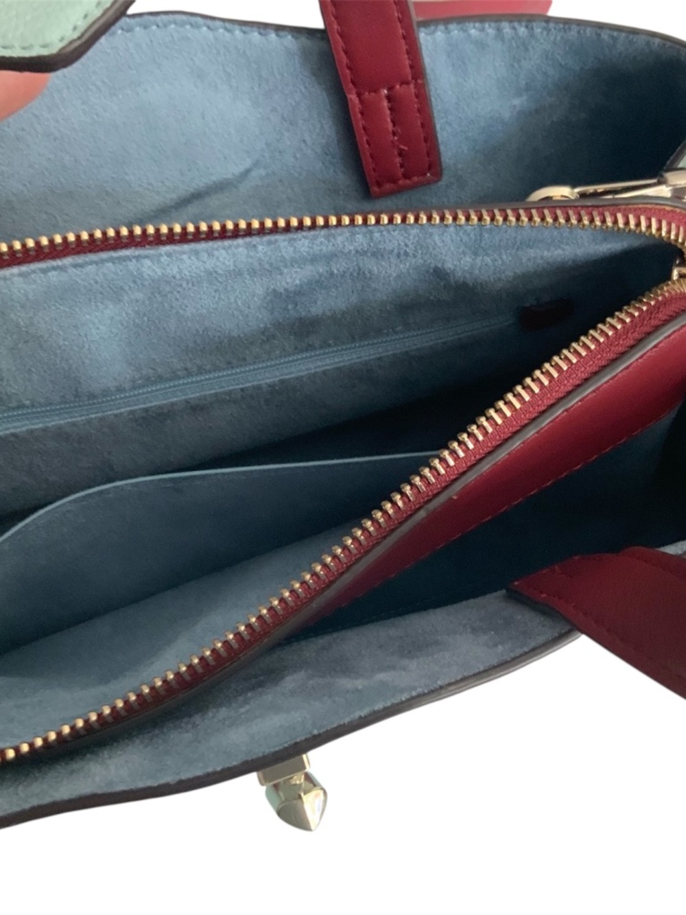 Kate Spade New York Essential Satchel Cloud Mist Burgundy NWOT - Picture 7 of 9